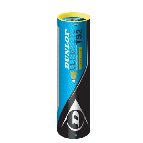 Dunlop Badminton Ultraflite TS2 HIVIS Medium Shuttlecocks 6Pk