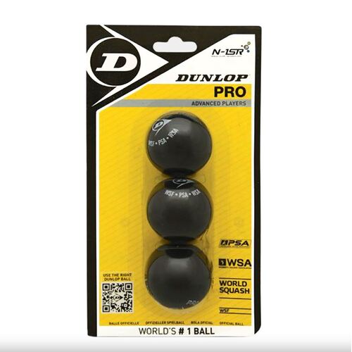 Dunlop Pro 3 Ball Blister Pack 