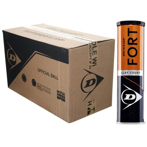 Dunlop Fort Clay Box of Balls (18 x 4 Ball Cans)
