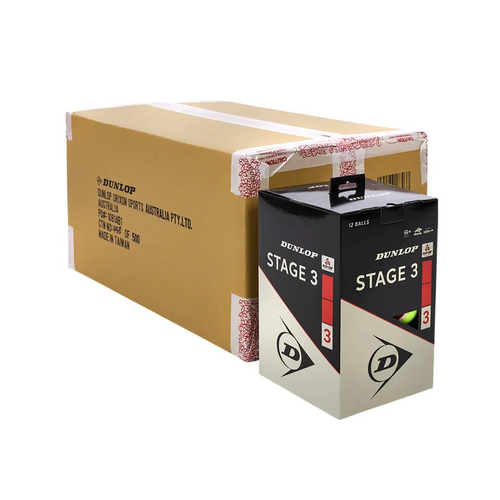 Dunlop Stage 3 Red Junior Box of Balls (6 x 12 Packs)