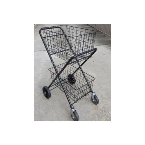 Coaching Trolley - Double Basket With Front Swivel Wheels