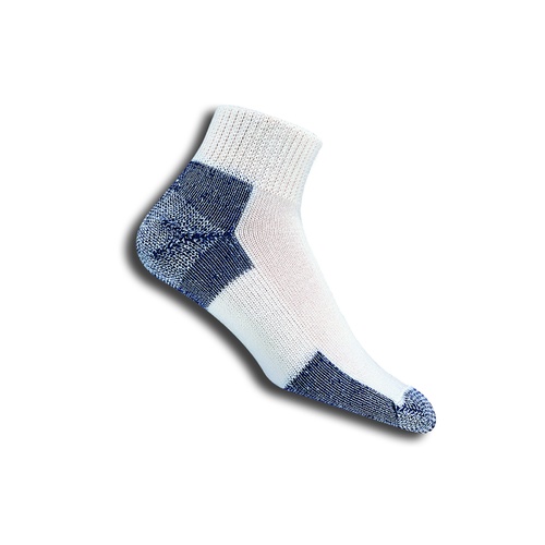 Thorlo Foot Protection Running Mini Crew Ankle Socks Various Colours and Sizes [Colour: White/Navy] [Size: Extra Large]