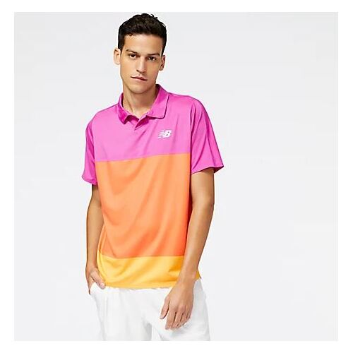 New Balance Mens Tournament Polo - Megenta Pop [Size : US - Small]