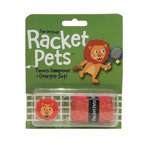 Racket Pets Dampener + Overgrip Set Lion