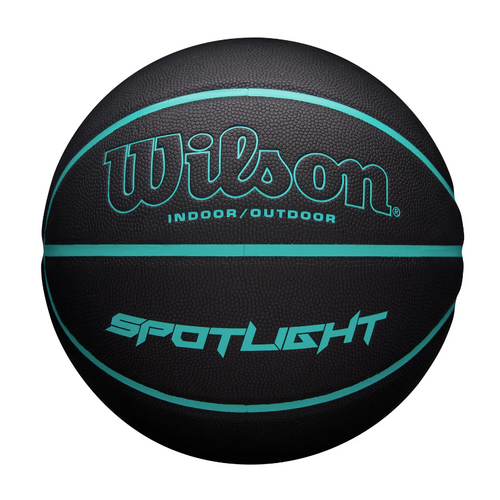 Wilson Spotlight Indoor/Outdoor Basketball - Size 7 - Black/Aqua